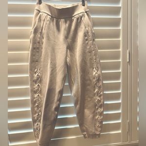 Lululemon Scuba Oversized Braided Detail Joggers in Cream